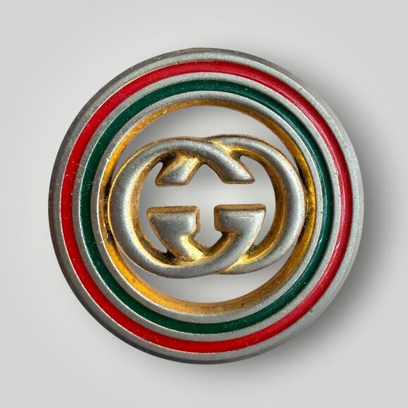 Vintage Gucci GG Logo Round Medallion – Part from Keychain, Italy AS IS - Picture 1 of 9